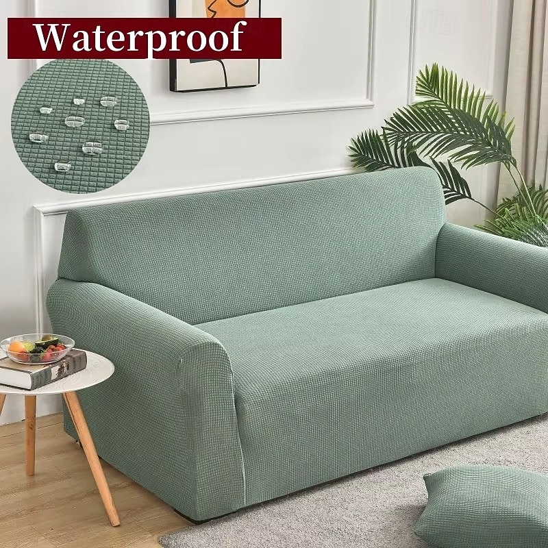 100% Waterproof Elastic Sofa Cover Corn Velvet Adjustable Stretch Slipcovers Corner Couch Covers 1/2/3/4 Seater L Shape2