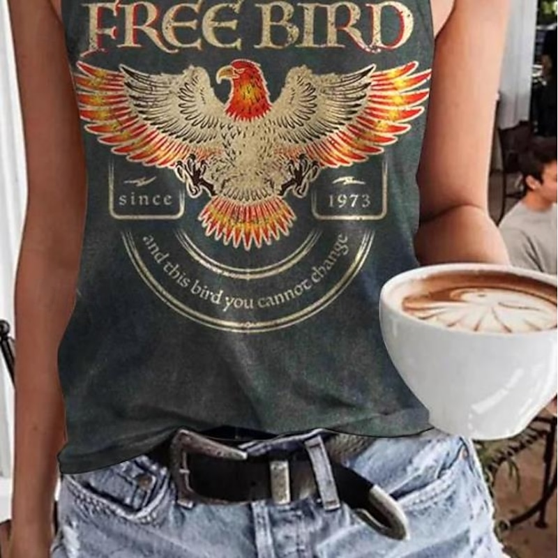 Women's Camisole Tank Top Sunflower Striped Stylish Casual Sleeveless Crew Neck Regular Tops Daily Print Black and gray Summer3