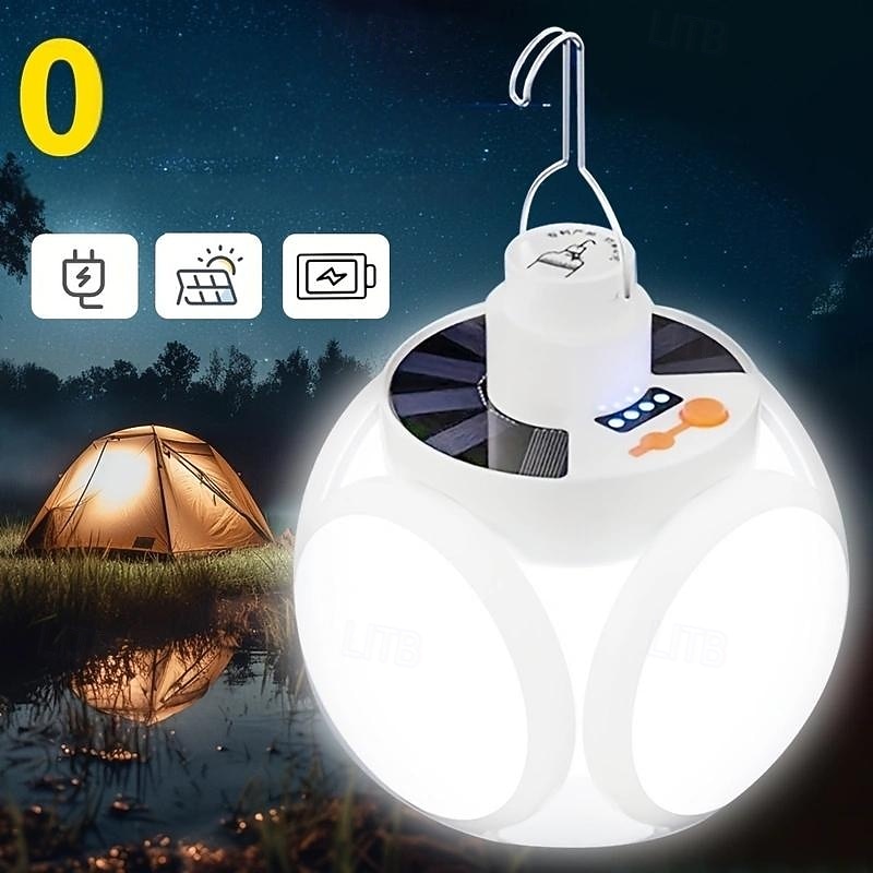 1pc Outdoor Solar Spherical Lamp, USB Charging, Ideal for Camping, Stall, Fishing and Emergency Lighting2