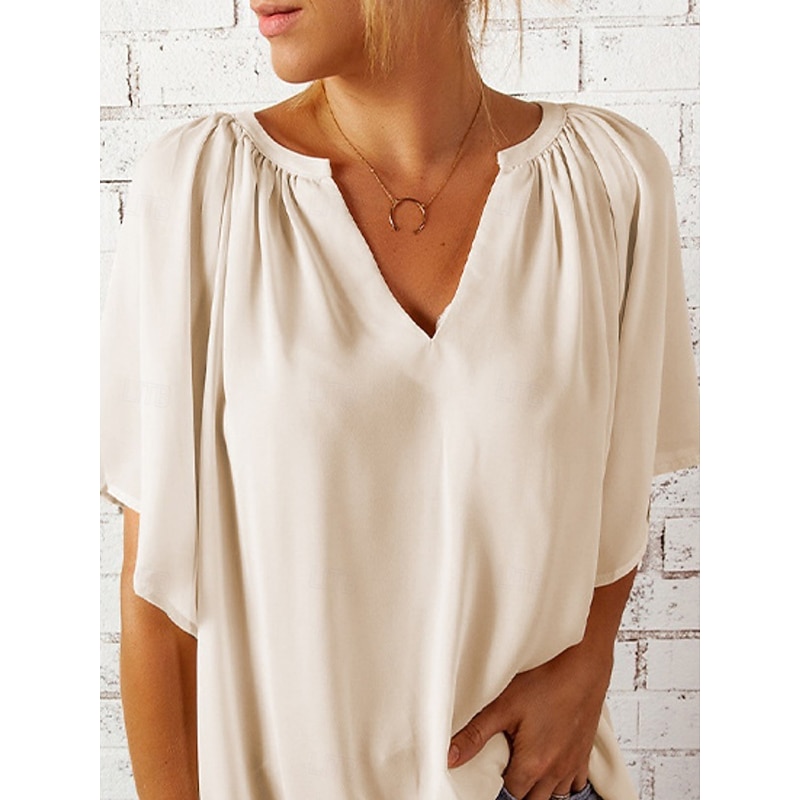 Women's T Shirt Plain Fashion Modern Casual Half Sleeve Crew Neck Regular Tops Daily Weekend Black White Wine Blue Green Summer3