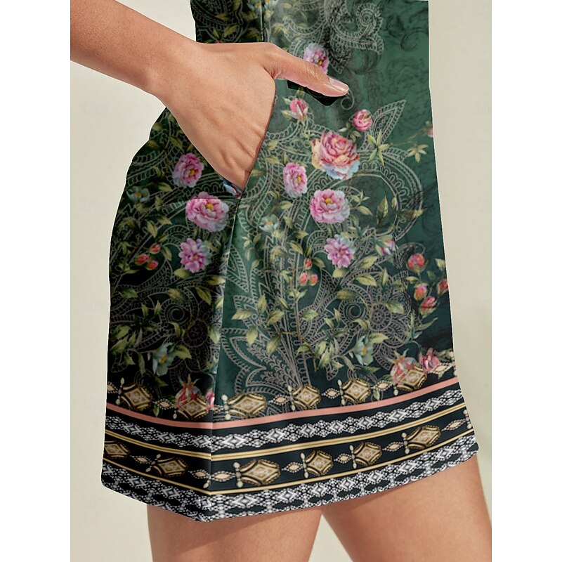 Women's Golf Dress Dark Green Sleeveless Ladies Golf Attire Clothes Outfits Wear Apparel4