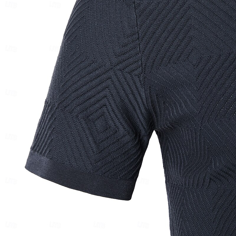 Men's T Shirt Short Sleeve Crew Neck Summer Spring Checkerboard Knitwear Vacation Vintage Crewneck Knitting School Training Outdoor Dark Grey Black Mint Green Top Tee for Men4