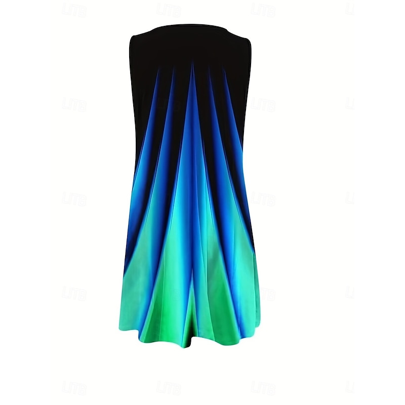 Women's Mini Dress Casual Dress Sundress Tank Dress Vacation Casual Vacation Daily Regular Fit Ombre Sleeveless Crew Neck Blue Summer2
