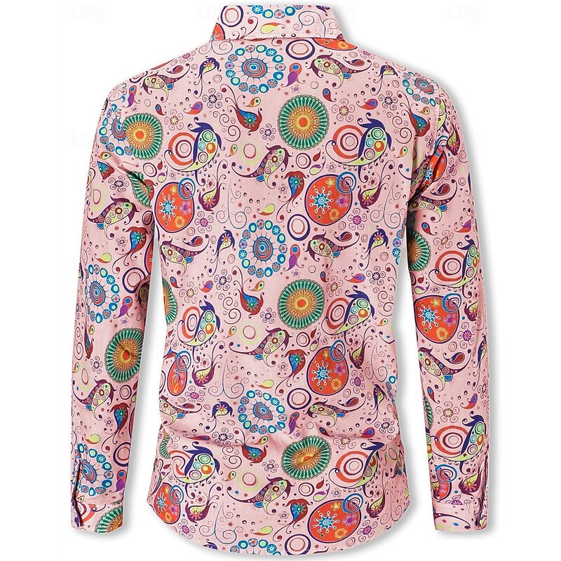 Retro Vintage 1970s Shirt Hippie Bohemian Fancy Dress Men's Party Daily Wear Pride Parade Adults' Shirt4