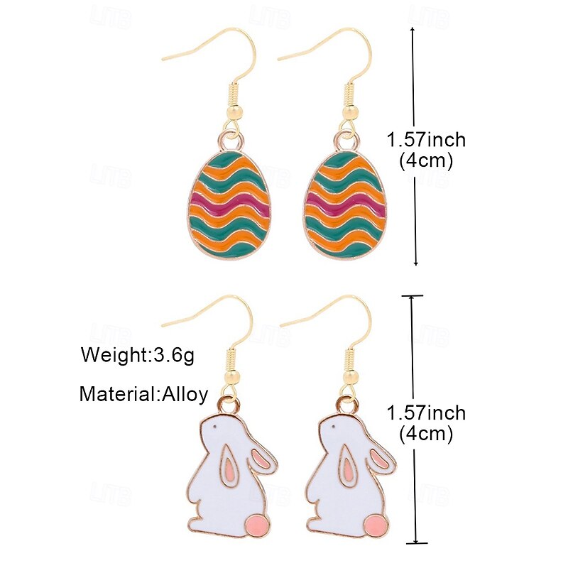 Easter Egg Shaped Earrings – Colorful Wavy Design, Gold-Plated, Perfect for Easter, Spring Fashion and Festive Occasions4