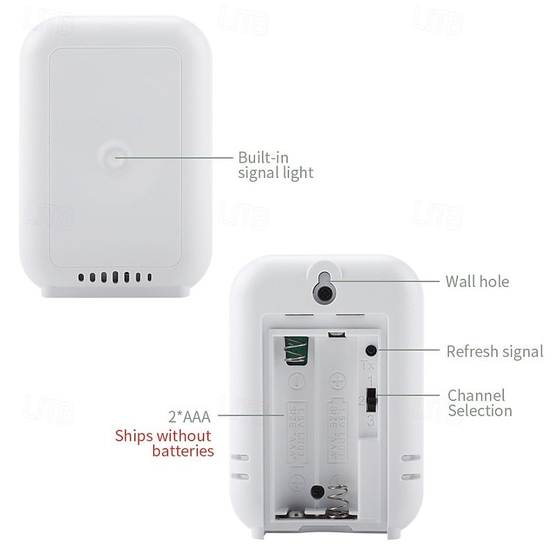 Wireless Indoor and Outdoor Thermometer One-to-two Multi-function Household Electronic Digital Display Thermometer3