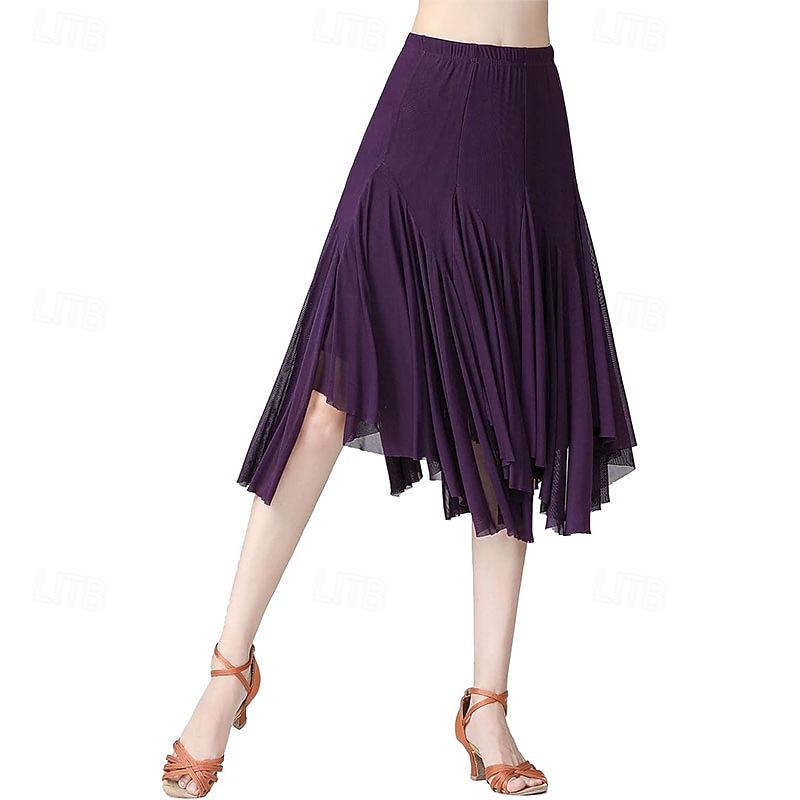 Women's Ballroom Dance Skirt Long Swing Waltz Latin Salsa Belly Dance Flamenco Costume3