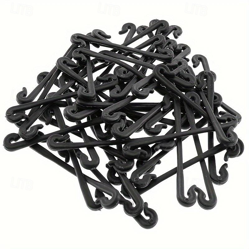 50pcs Black Plastic Clips Are Designed to Support Plants Like Tomatoes And Grapevines, Serving As Fasteners for Gardening Mesh Used in Agricultural Cages And Trellises3