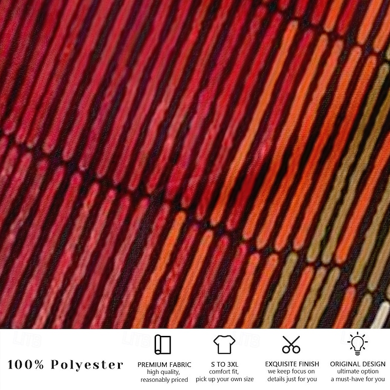 Men's Geometric Striped Mixed Color Trousers Baggy Pants Casual Pants Mid Waist Hawaiian Casual Outdoor Vacation Holiday Wide Leg Summer Spring 3D Print Red Blue3