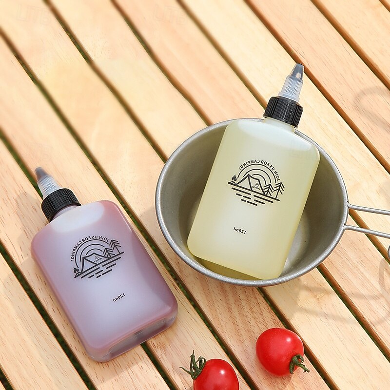 Premium Outdoor Oil Bottle for Camping, BBQ & Hiking - Leakproof, Portable & Durable, 120ml Stainless Steel Container2