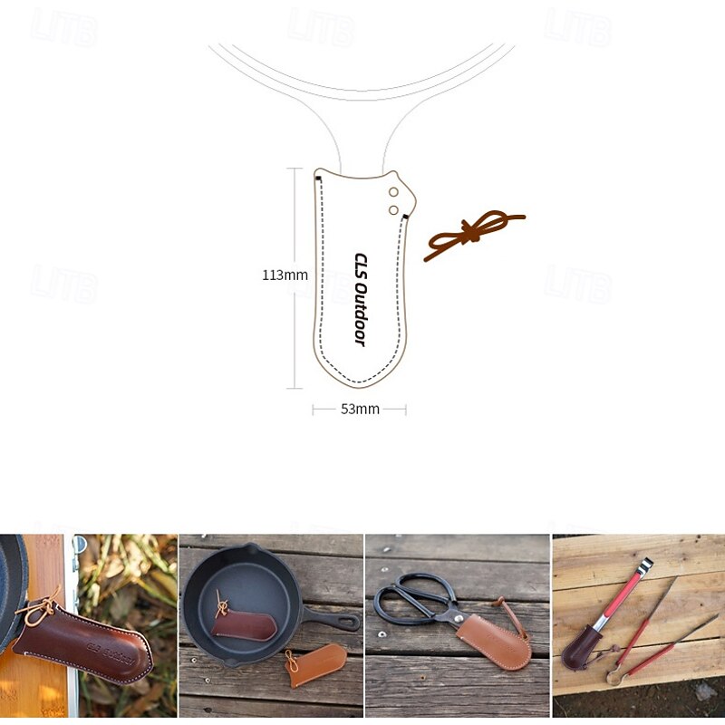 1pc Camping Outdoor PU Leather Cover, Waterproof and Durable, Perfect for Protecting Gear and Outdoor Equipment, Stylish and Practical4