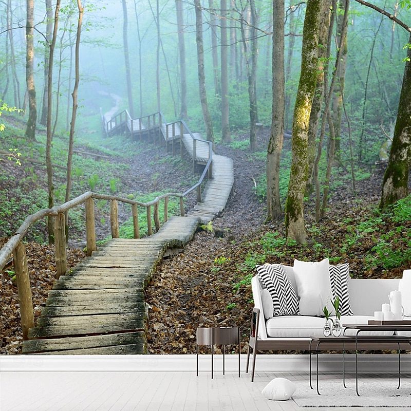 Landscape 3D Wallpaper Home Decoration Wall Mural Roll Peel and Stick Removable PVC/Vinyl Material Self Adhesive/Adhesive Required Wall Decor for Living Room3