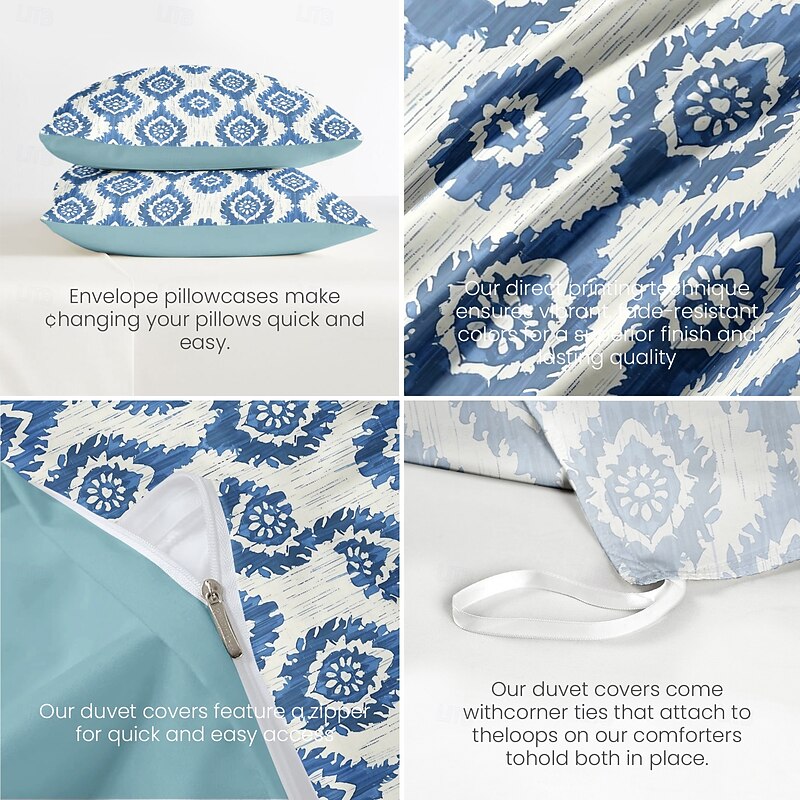 Tie-Dye Style Set Soft 3-Piece Luxury Cotton Bedding Set Home Decor Gift King Queen Duvet Cover4