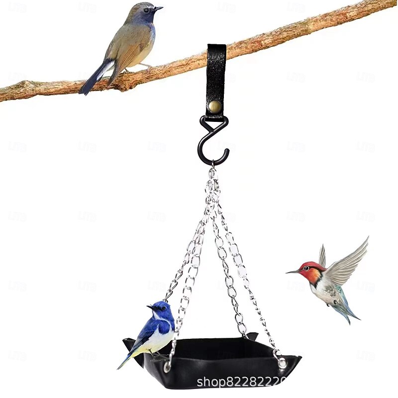Bird Feeder Tray Large Platform Bird Feeder PU Leather Tray Hummingbird Feeder Plate for Bird Feeding Outdoor Garden Decoration Backyard kindly2