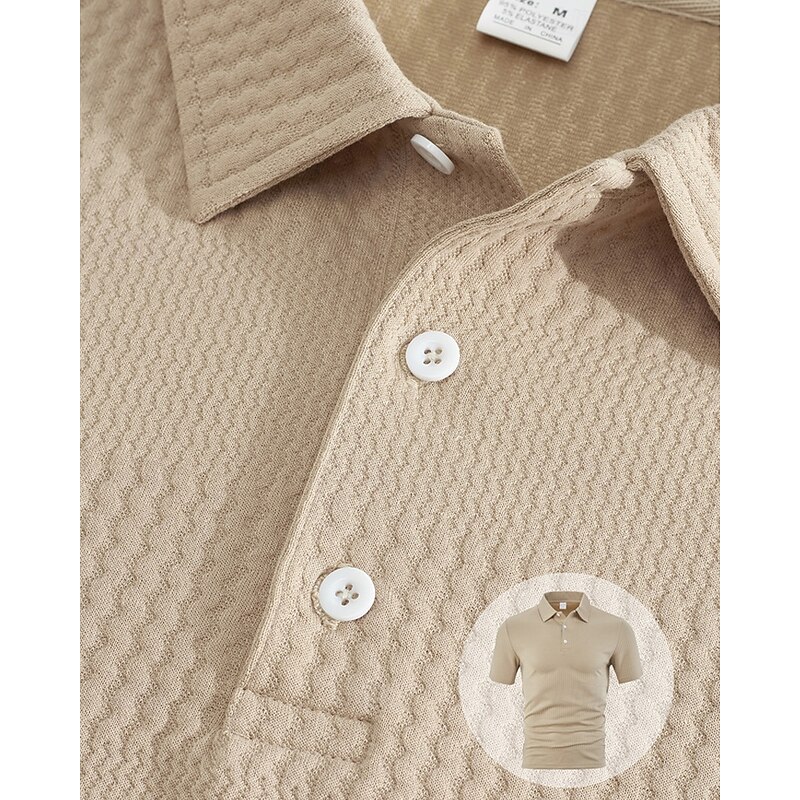 Men's Jacquard Tracksuit Polo Shirt & Shorts Set Outfit Set Lapel Outdoor Daily Sports Pocket Drawstring 2 Piece Plain Black White Navy Blue Polyester Activewear Classic Casual Summer4