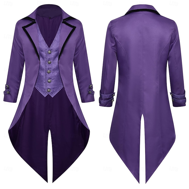 Punk & Gothic Medieval Steampunk Coat Masquerade Vampire Plague Doctor Fancy Dress Men's Steampunk Carnival Masquerade Party Adults' Coat3