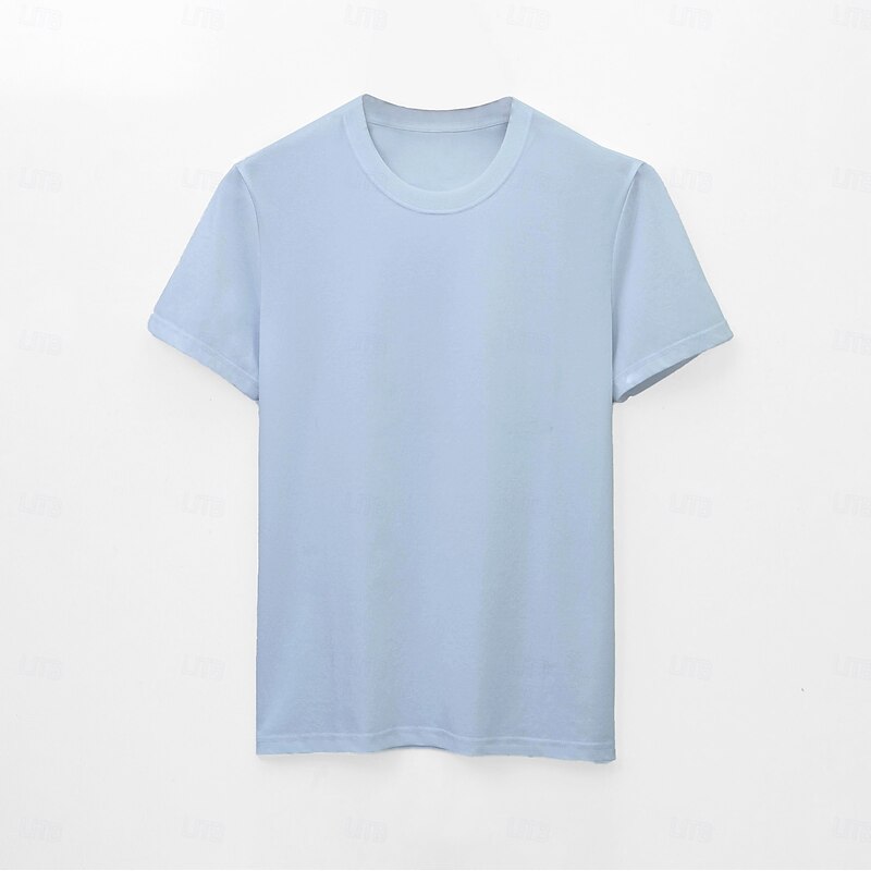 Men's Sorona Cotton T Shirt Solid Color Crew Neck School Training Short Sleeve Crewneck Clothing Apparel Sports Neutral Daily Sports & Outdoors2