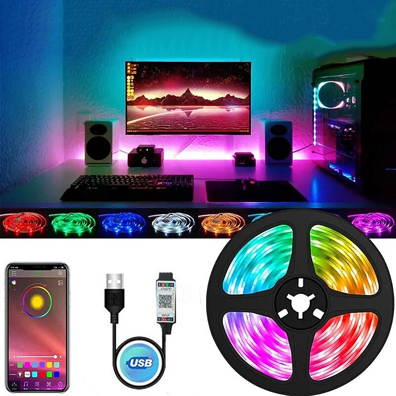 30M LED Strip Lights for Bedroom – RGB Permanent Strip Lights with Remote & App Control for Room and Home Party Decoration2