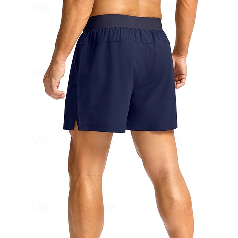Men's Active Shorts Sweat Shorts Shorts Summer Shorts Pocket Drawstring Elastic Waist Plain Comfort Short Sports Outdoor Daily Going out Fashion Casual Black Navy Blue Micro-elastic4
