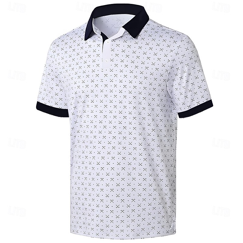 Kentucky Derby Men's Printed Polo Short Sleeve Polo Shirts Collared Shirts Business Casual Outdoor Daily Wear Festival Outfit Buttons 3D Print Summer Spring Fall White