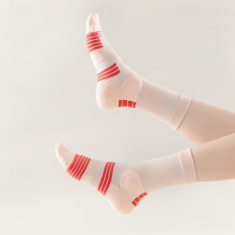 Men's Socks Compression Socks Bike Socks Sports Socks Athletic Socks Camping / Hiking Outdoor Exercise Cycling / Bike Bike / Cycling Anti-Slip Warm Non-Skid 1 Pair Winter Patchwork Cotton Blend Black4