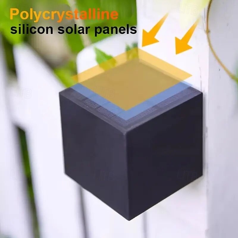 Solar Wall Lights Waterproof Outdoor Warm White/RGB LED Decor Lighting for Yard Garden and Exterior Walls Outdoor Solar Fence Lights 2pcs4