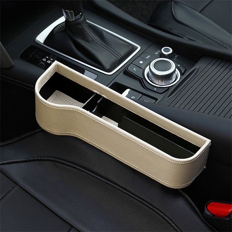 Leather Car Seat Gap Filler Organizer with Cup Holder, Multifunctional Storage Box for Vehicle Seat Side3