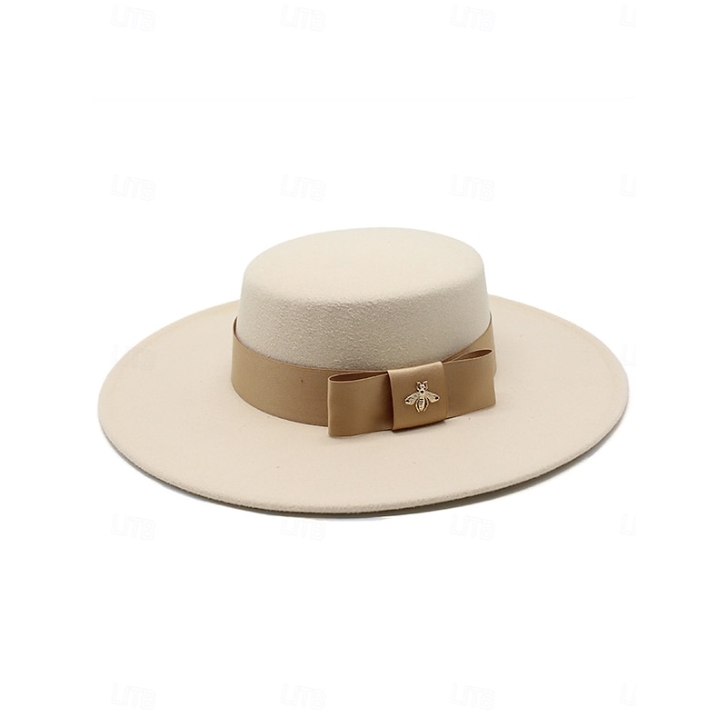 Hats Tulle Cotton Fabric Fedora Hat Wedding Elegant Vintage With Bowknot Headpiece Headwear Hats Race Day Dress