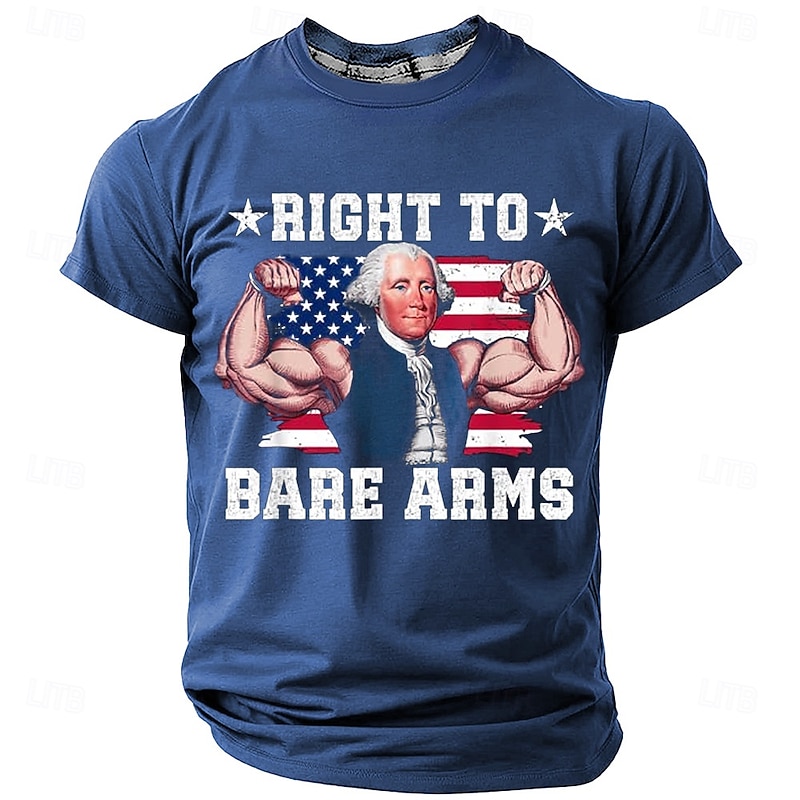 Veterans Day Men's Patriot Patriotic Veteran American US Flag T Shirt Short Sleeve T shirt 3D Print Crew Neck Shirt Daily Military Street Daily Black Blue Green Summer Spring Clothing Apparel S M L