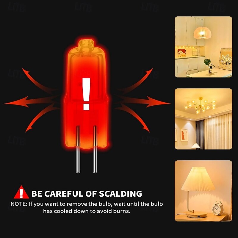 G4  Bi-pin Base Halogen Bulb 12V 10W 20W G4 Halogen Light Bulb for Under Cabinet Puck Light Chandeliers Accent Lights Track Lighting 20pcs3