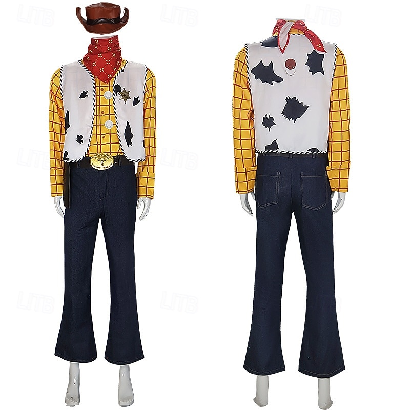 Toy Story Woody Cosplay Costume Outfits Halloween Props Anime Halloween Movie Cosplay for Men's Adults' Christmas Halloween New Year Performance Party