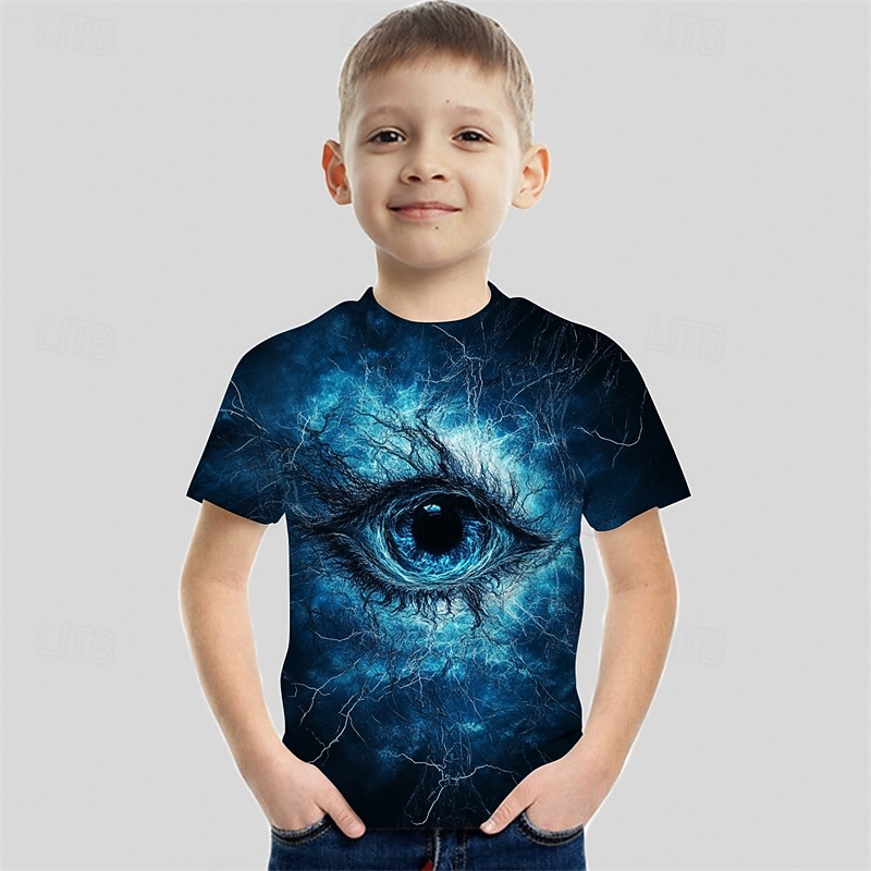 Boys 3D Graphic Animal Tiger T shirt Tee Short Sleeve Summer Spring Fashion Basic Kids 4-12 Years Crew Neck Outdoor Casual Daily Regular Fit3