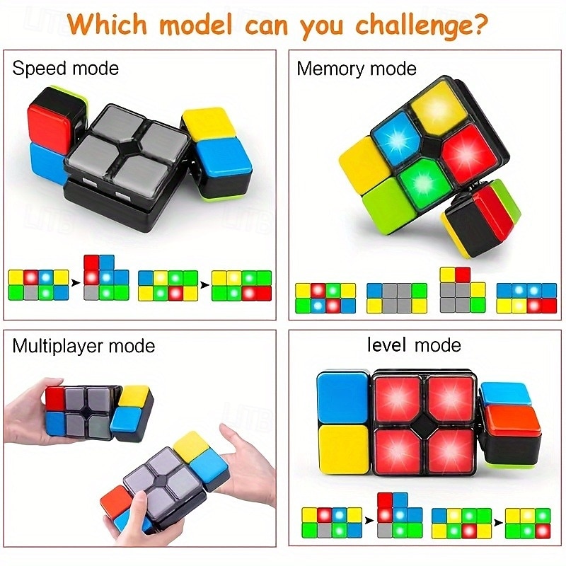 Electronic Intelligent Music Magic Cube Educational Parent-Child Interaction Puzzle Cube Toys Electric Jigsaw Cube Christmas Halloween Thanksgiving Gift2