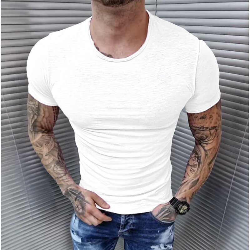 100% Cotton Men's Tee Crewneck Short Sleeve Classic Style T Shirt