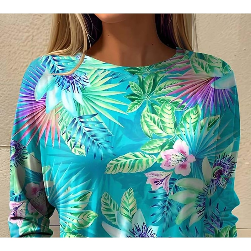 St. Patrick Women's T Shirt Shamrock Fashion Long Sleeve Crew Neck Regular Tops Daily Weekend Print Green Summer Spring2