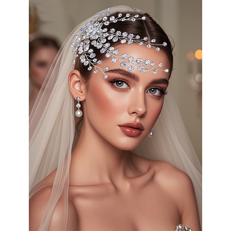 Crystal Rhinestone Bridal Hair Accessory – Elegant Flower and Leaf Design Headpiece for Women – Perfect for Weddings, Parties and Special Occasions3