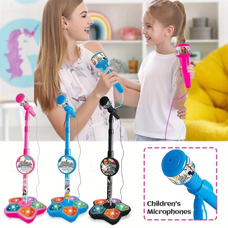 Kids Karaoke Microphone Toys--Children's Microphone Amplification Music Children's Microphone with Stand Simulation Stand up Karaoke Children Singing toys.3