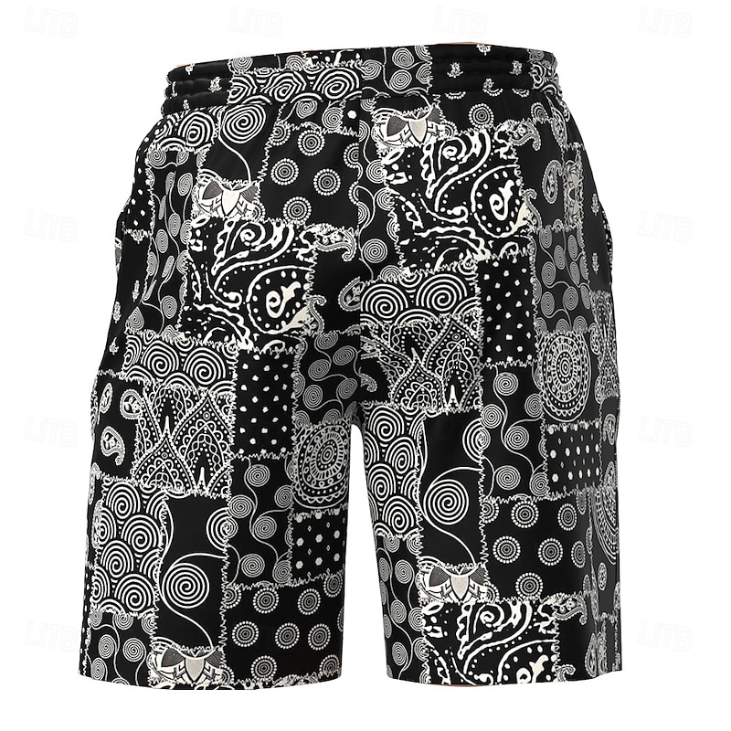 Men's Paisley Swim Trunks Swim Shorts Board Shorts Mid Waist Streetwear Hawaiian Casual Holiday Beach Vacation Wear Pocket Drawstring Elastic Waist Designer Clothing Apparel2