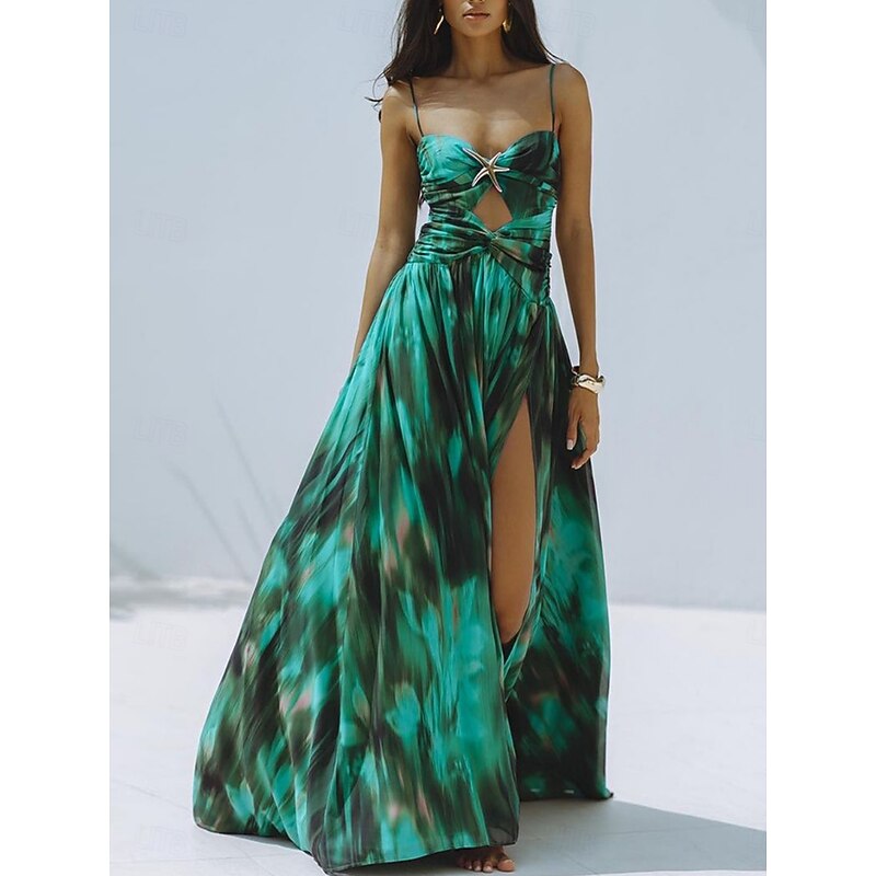 Women's Swimwear 2 Piece Monokini Skirt Swimsuit Backless Tummy Control High Waist Slim Vacation Beach Wear Ombre V Neck Sleeveless Bathing Suits