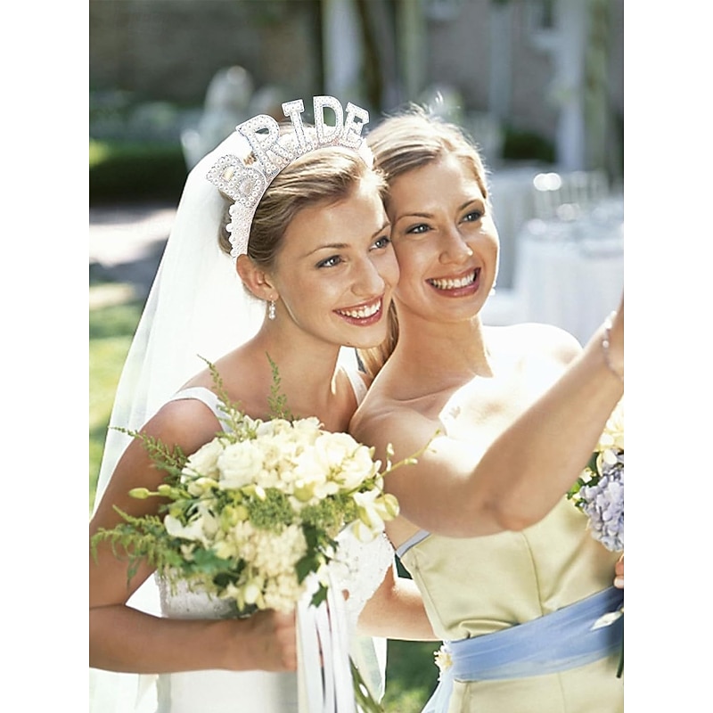 Pearl-Embellished 'BRIDE' Headband with Veil – Elegant Bridal Headpiece for Weddings and Bachelorette Parties4