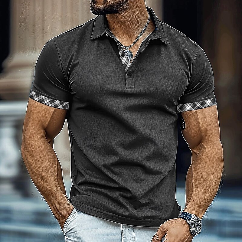 Men's Graphic Polo Short Sleeve Polo Shirts Collared Shirts Business Casual School Outdoor Daily Wear Home Wear 3D Print Summer Dark Green Dark Blue Gray3