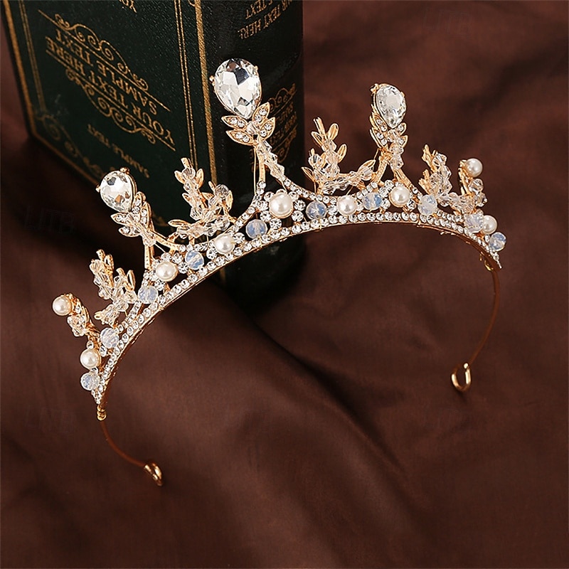 Kids Girls' Flower Girl Crown Tiara Sweet Party Birthday Solid Color Metal Silver Gold