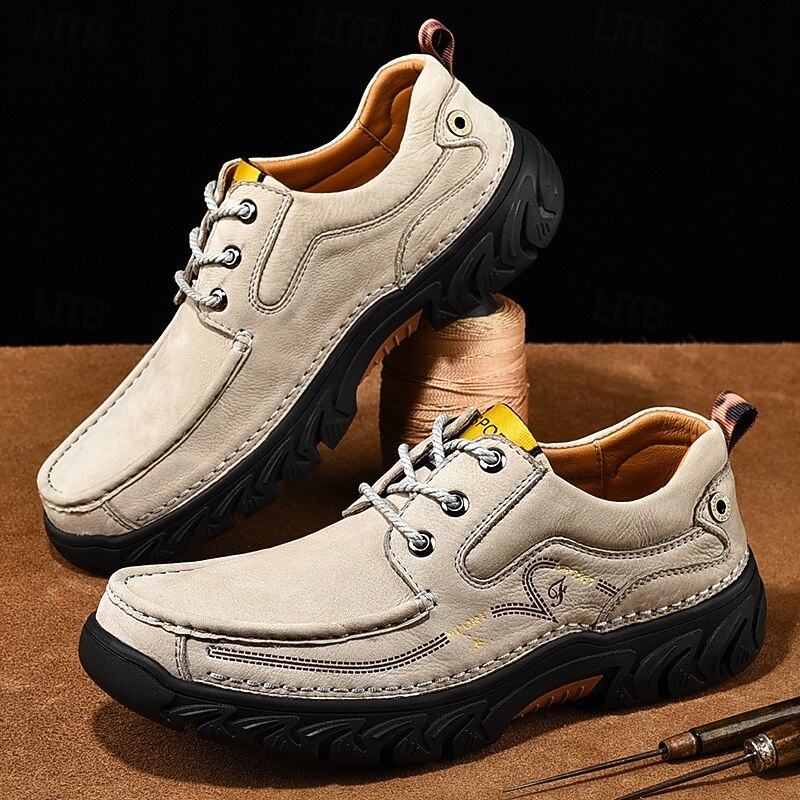 Men's Rugged Outdoor Lace-Up Shoes – Durable Non-Slip Casual Walking Sneakers for Hiking and Work4