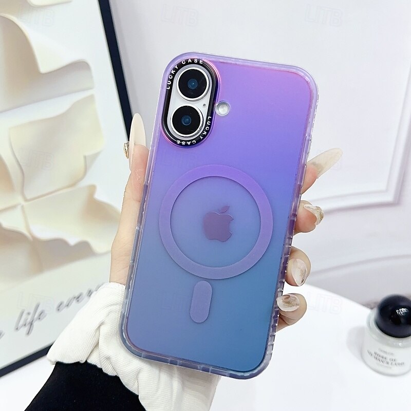 Phone Case For iPhone 17 Pro Max 17 Air 16 15 14 Pro Max Plus 13 12 11 Pro Max Back Cover Magnetic Support Wireless Charging Shockproof Retro TPU PC2