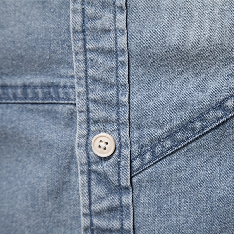 Men's Shirt Black Dark Blue Light Blue Long Sleeve Solid Color Rolled collar Outdoor Causal Buttons Clothing Apparel Daily Casual Daily Leisure4