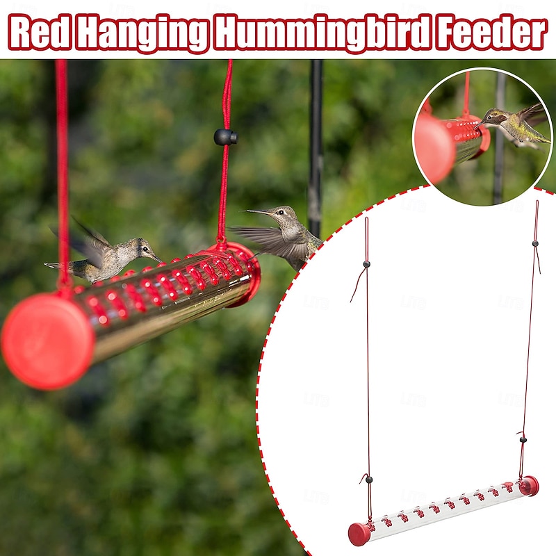 Hummingbird Feeder with Hole Garden Birds Feeding Pipe Transparent Tube 60cm