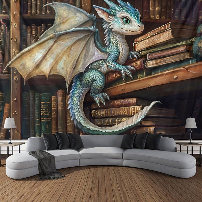 Magic Class Dragon Hanging Tapestry Wall Art Large Tapestry Mural Decor Photograph Backdrop Blanket Curtain Home Bedroom Living Room Decoration3