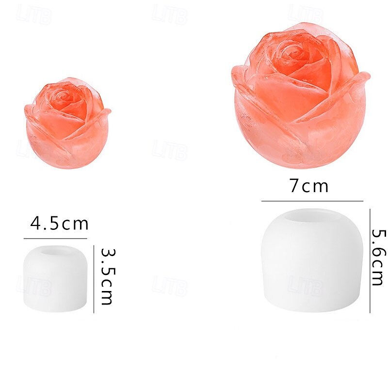 3D Rose Ice Cube Mold - Easy Release, Food Grade Silicone2