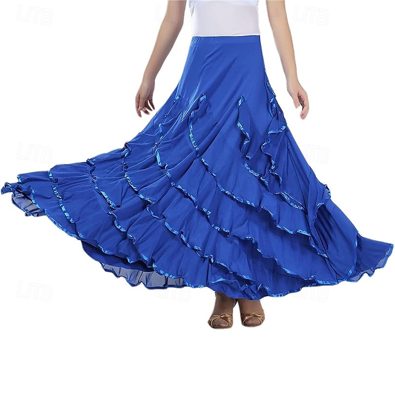 CISMARK Elegant Ballroom Dance Latin Party Long Skirt Competition Dress4