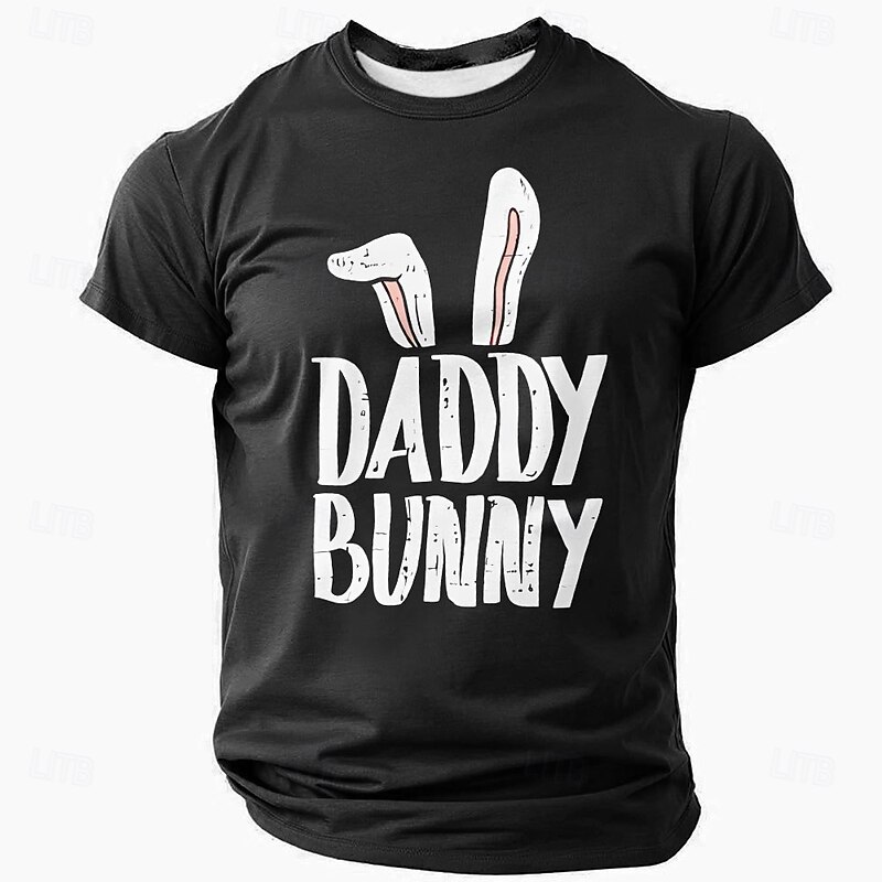 Easter Men's Rabbit Daddy T Shirt Short Sleeve T shirt 3D Print Crew Neck Shirt Designer Casual Party Holiday Black Blue Green Summer Spring Clothing Apparel S M L XL XXL XXXL3